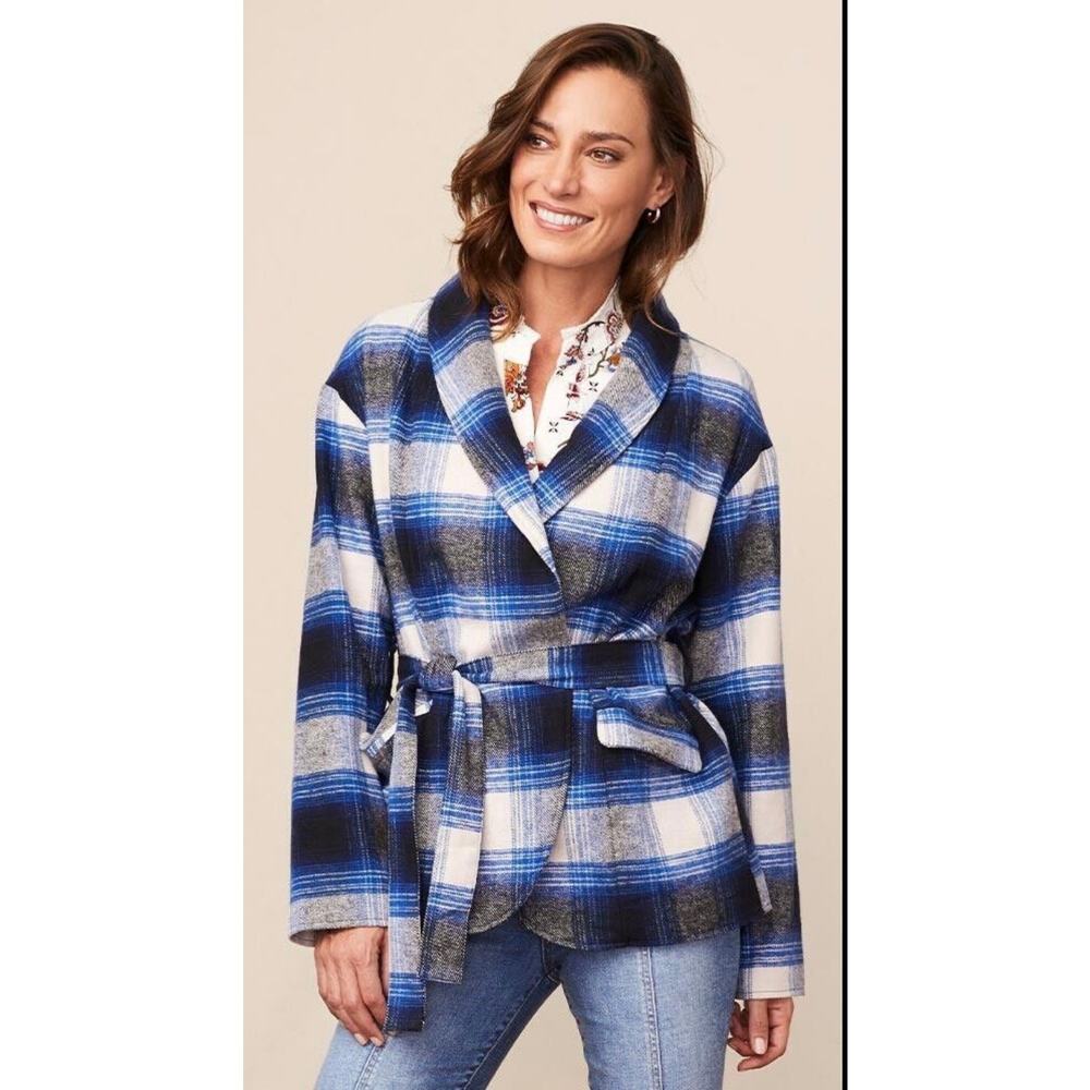 Matilda Jane Good Hart GH Dutton Blue Plaid Jacket-Size M